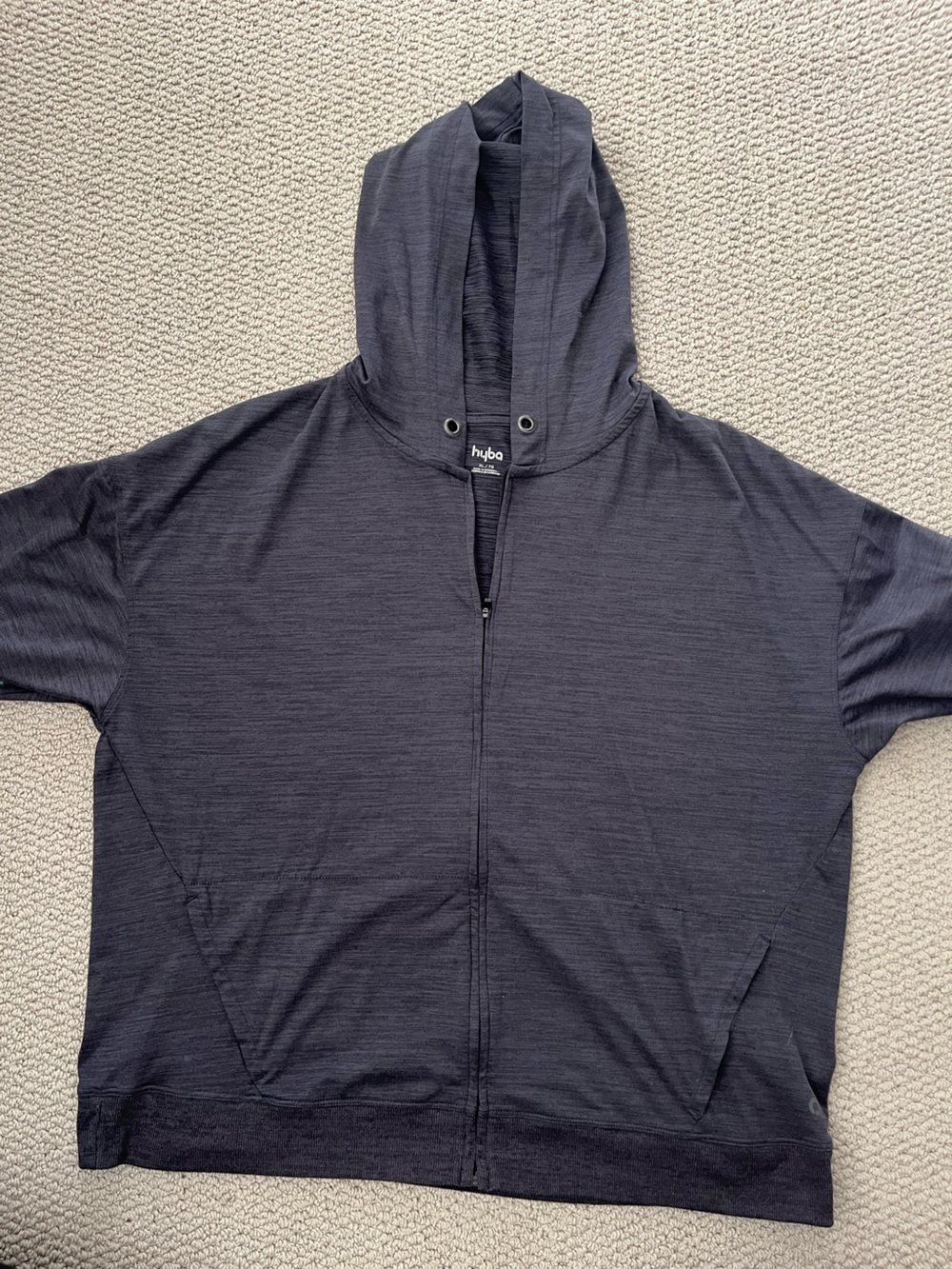 hyba Women's Charcoal Short-Sleeve Muscle Hoodie